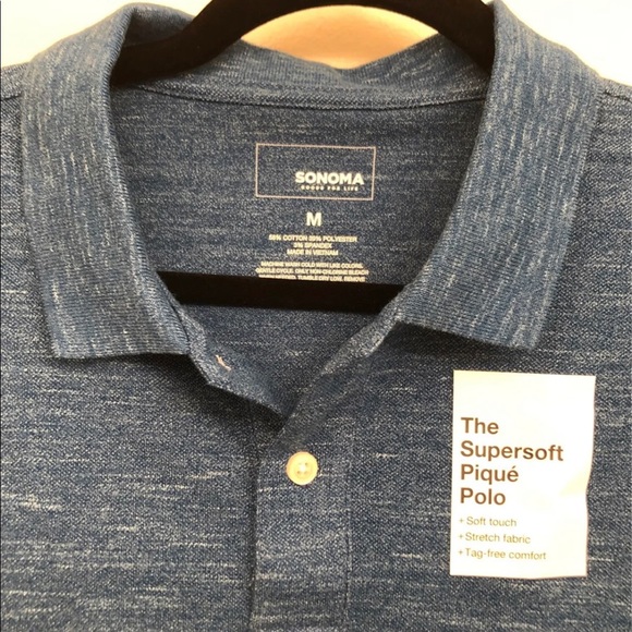 NWT - Sonoma Mens Polo Shirt - Blue - Picture 5 of 5
